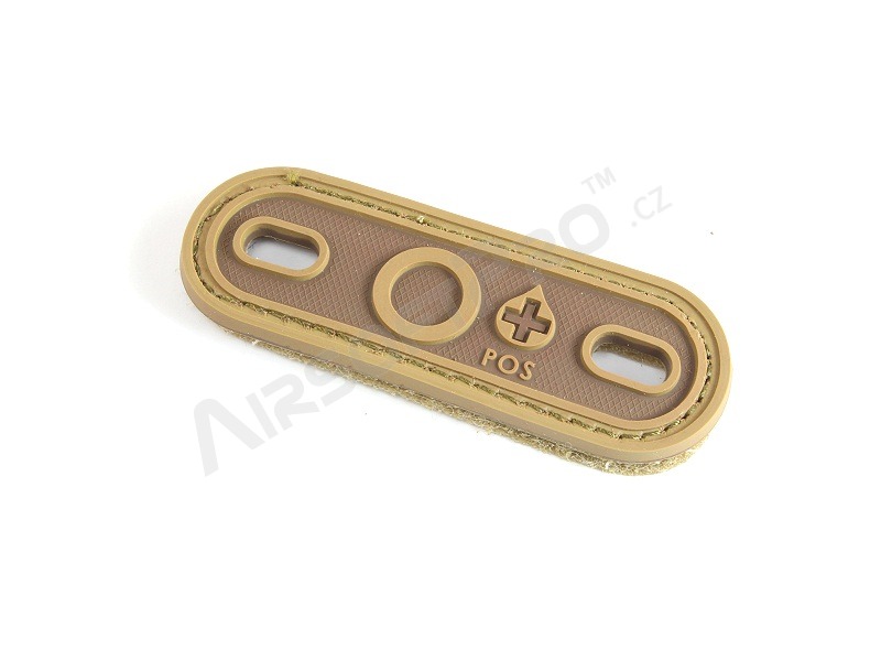 PVC 3D Etichetă pentru grupa sanguină 0 - Coyote Brown (CB) [EmersonGear]