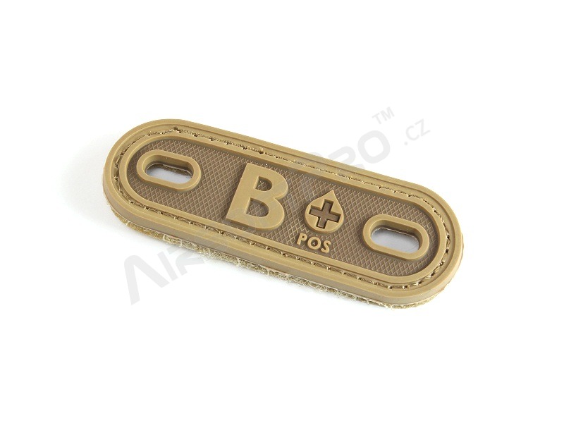 PVC 3D Etichetă pentru grupa sanguină B - Coyote Brown (CB) [EmersonGear]