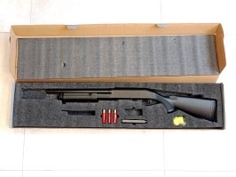 Airsoft pușcă M870 cu ABS stoc solid, scurt, METAL (CM.350M) - NU FUNCȚIONAL [CYMA]