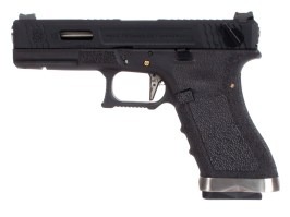 Pistol airsoft R18C Gen4 T5, glisieră neagră, țeavă argintie - Negru [WE]