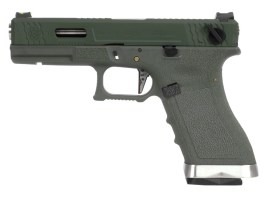 Pistol airsoft R18C V2 Force, glisieră OD, țeavă argintie - Negru [WE]