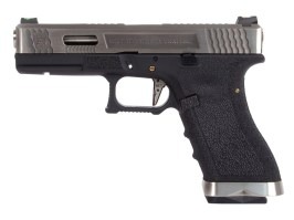 Pistol airsoft R17 Gen4 T5, receptor argintiu, țeavă argintie - Negru [WE]