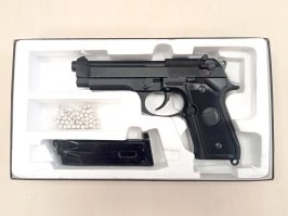 Pistol airsoft M9, complet metalic, gaz blowback - negru - UNFUNCTIONAL [KJ Works]