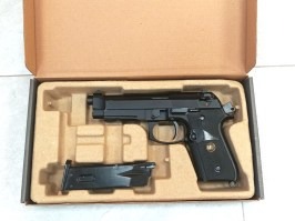 Pistol airsoft M9 A1, negru, fullmetal, blowback - MAGAZINE LEAKS [WE]