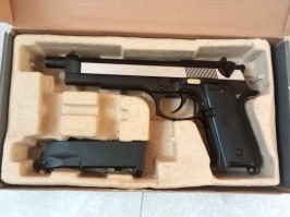 Pistol airsoft M92L Dual Tone - fullmetal, blowback, versiune CO2 - RETURNAT [WE]