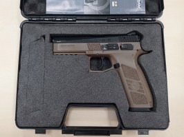Airsoft pistol CZ P-09 DT FDE, metal slide, Gas blowback + case - SERVICED [ASG]