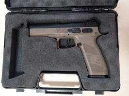 Airsoft pistol CZ P-09 DT FDE, metal slide, Gas blowback + case - SERVICED [ASG]