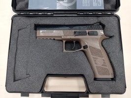 Airsoft pistol CZ P-09 DT FDE, metal slide, Gas blowback + case - RETURNED BY CUSTOMER
 [ASG]