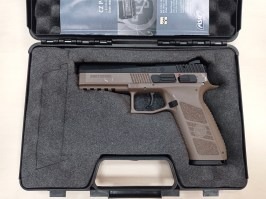 Airsoft pistol CZ P-09 DT FDE, metal slide, Gas blowback + case - RETURNED BY CUSTOMER
 [ASG]