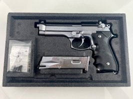 Pistol airsoft M92F cromat inoxidabil, gaz blowback (GBB) - DAMAGED [Tokyo Marui]