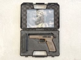 Airsoft pistol CZ P-09 DT FDE, metal slide, Gas blowback + caz - RETURNED BY CUSTOMER [ASG]
