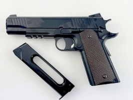 Pistol airsoft CQBP M45A1 CO2, cu glisieră metalică, non-blowback - negru - UNFUNCTIONAL [KWC]