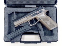 Airsoft pistol CZ P-09 DT FDE, metal slide, Gas blowback + caz - UNRELIABLE [ASG]