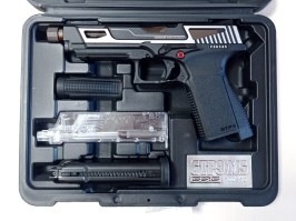 Airsoft pistol GTP9 MS, gaz blowback (GBB) CNC slide - argint - RETURNAT [G&G]