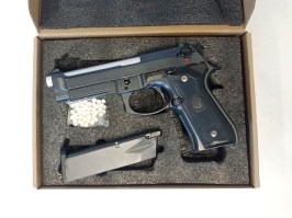 Pistol airsoft M9A1, cu gaz (GBB) - Negru - RETURNAT [Snow Wolf]