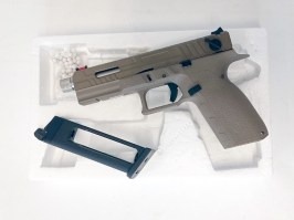 Pistol airsoft KP-13F, țeava cu filet, full auto (CO2) - TAN - RETURNAT [KJ Works]