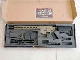 Pușcă airsoft LT-32 DMR (Gen.2) + lunetă + bipod + 2x mag - TAN - RETURNAT [Lancer Tactical]