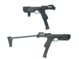Pistol airsoft Drumfire GBB cu stoc pliabil și efect de trasare a blițului la gură [ACETECH]