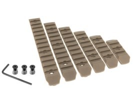 Set de 6 șine RIS din polimer pentru foregrip KeyMod - TAN [A.C.M.]