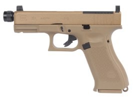 Pistol Airsoft Glock 19X MOS, glisieră metalică, sistem blowback cu CO2 - Coyote [UMAREX]