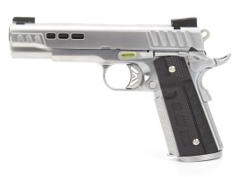 Pistol airsoft KP1911 - GBB, metal complet, argintiu [ASCEND]