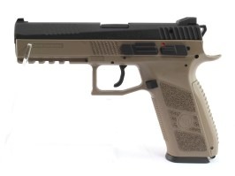 Airsoft pistol CZ P-09 DT FDE, alunecare de metal, caz Gas blowback [ASG]