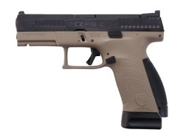 Pistol airsoft CZ P-10C, glisieră metalică, CO2, blowback - FDE [ASG]