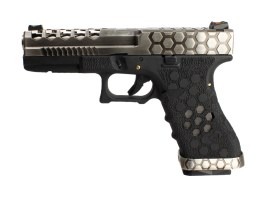 Pistol Airsoft GBB G-HexCut VX01 - Argint/Negru [AW Custom]