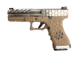 Pistol Airsoft GBB G-HexCut VX01 - Argint/TAN [AW Custom]