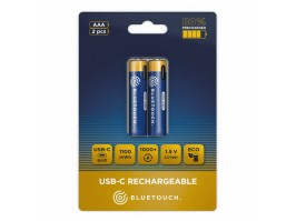 Baterie reîncărcabilă Li-Ion cu conector USB-C, 1,5 V, tip AAA, 733 mAh – 2 buc. [Bluetouch]
