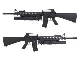 Pușcă Airsoft M16 A3 cu lansator de grenade M203, sub licență COLT – negru (EC-702) [E&C]