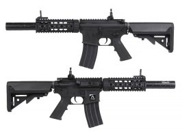 Pușcă Airsoft M4 RIS CQB cu amortizor de zgomot, sub licență COLT – negru (EC-607) [E&C]