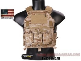 420 Vestă tactică purtătoare de plăci cu 3 pungi - Multicam Arid [EmersonGear]