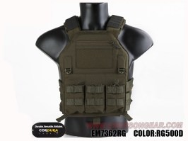 420 Vestă tactică purtătoare de plăci cu 3 pungi - Ranger Green [EmersonGear]