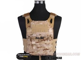 Purtător de plăci Jumer cu geantă triplă M4 și plăci balistice fictive - Multicam Arid [EmersonGear]