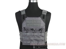 Purtător de plăci Jumer cu geantă triplă M4 și plăci balistice fictive - Wolf Grey [EmersonGear]