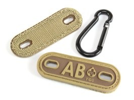 PVC 3D Etichetă pentru grupa sanguină AB - Coyote Brown (CB) [EmersonGear]