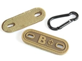 PVC 3D Etichetă pentru grupa sanguină B - Coyote Brown (CB) [EmersonGear]