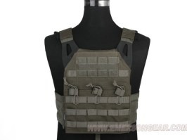 Purtător de plăci Jumer cu geantă triplă M4 și plăci balistice fictive - Foliage Green [EmersonGear]