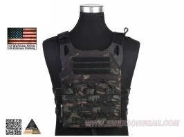 Purtător de plăci Jumer cu geantă triplă M4 și plăci balistice fictive - Multicam Black [EmersonGear]