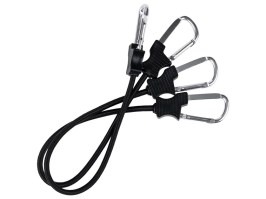 Corduri elastice cu carabină, 60 cm, 2 buc. – Negru [Fosco]