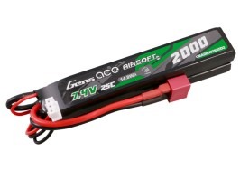 Baterie Li-Po 7,4V 2000mAh 25C 106x20x10mm (2x) - DeanT [Gens ace]