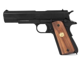 Pistol airsoft GPM1911 GP2, complet metalic, cu gaz (GBB) - negru [G&G]