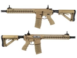 Pușcă airsoft CM16 SRXL, Sportline, desert TAN, declanșator electronic [G&G]