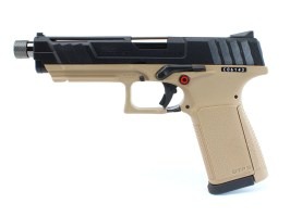 Pistol airsoft GTP9, cu gaz (GBB) - negru/desert [G&G]