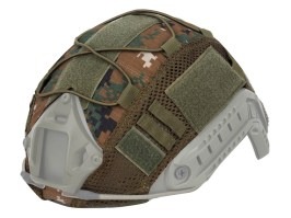 Cască de protecție FAST cu cordon elastic - Digital Woodland [Imperator Tactical]