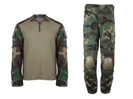 Uniforma de luptă BDU cu genunchiere și cotiere - Woodland, mărimea XL [Imperator Tactical]