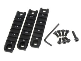 Set de 3 șine de montare CNC RIS (Picatiny) pentru G36C - negru [JJ Airsoft]