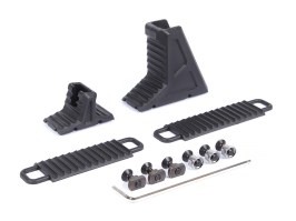 Set de opritoare pentru mâini Fullstop cu ghidare internă a cablului, M-LOK & KeyMod – Negru [JJ Airsoft]