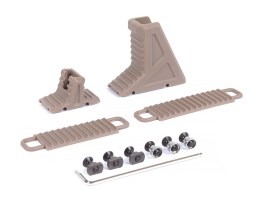 Set de opritoare pentru mâini Fullstop cu ghidare internă a cablului, M-LOK & KeyMod – TAN [JJ Airsoft]